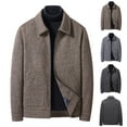 thumbnail image 1 of Wyobmus Men's Wool Blend Jacket Stand Collar Casual Winter Warmed Long Sleeve Pea Coat With Pocket Gray, 1 of 5