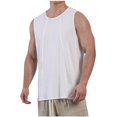 thumbnail image 1 of Wyobmus Men's Workout Tank Top Bodybuilding Muscle Shirts Solid Loose Fit Sleeveless Crewneck Undershirt M-3X White, 1 of 6