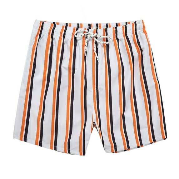 Wyobmus Mens Board Shorts Swimwear Graphic Short Stretch Swim Trunks Surf Shorts Bathing Suit With Pocket A-Orange Red