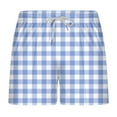 thumbnail image 1 of Wyobmus Mens Boxer Shorts Lounge Plaid Shorts Pajama Shorts Oversized Elastic Waist Beach Bottoms With Pocket M-3Xl Blue, 1 of 3