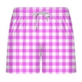 thumbnail image 1 of Wyobmus Mens Boxer Shorts Lounge Plaid Shorts Pajama Shorts Oversized Elastic Waist Beach Bottoms With Pocket M-3Xl Hot Pink, 1 of 3