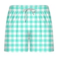 thumbnail image 1 of Wyobmus Mens Boxer Shorts Lounge Plaid Shorts Pajama Shorts Oversized Elastic Waist Beach Bottoms With Pocket M-3Xl Mint Green, 1 of 3