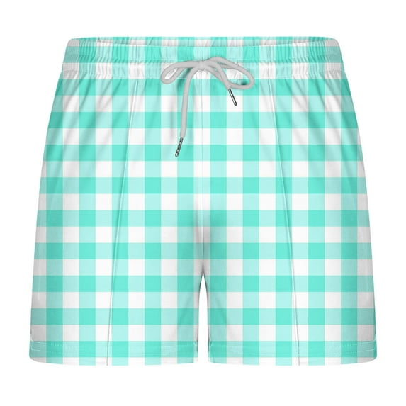 Wyobmus Mens Boxer Shorts Lounge Plaid Shorts Pajama Shorts Oversized Elastic Waist Beach Bottoms With Pocket M-3Xl Mint Green