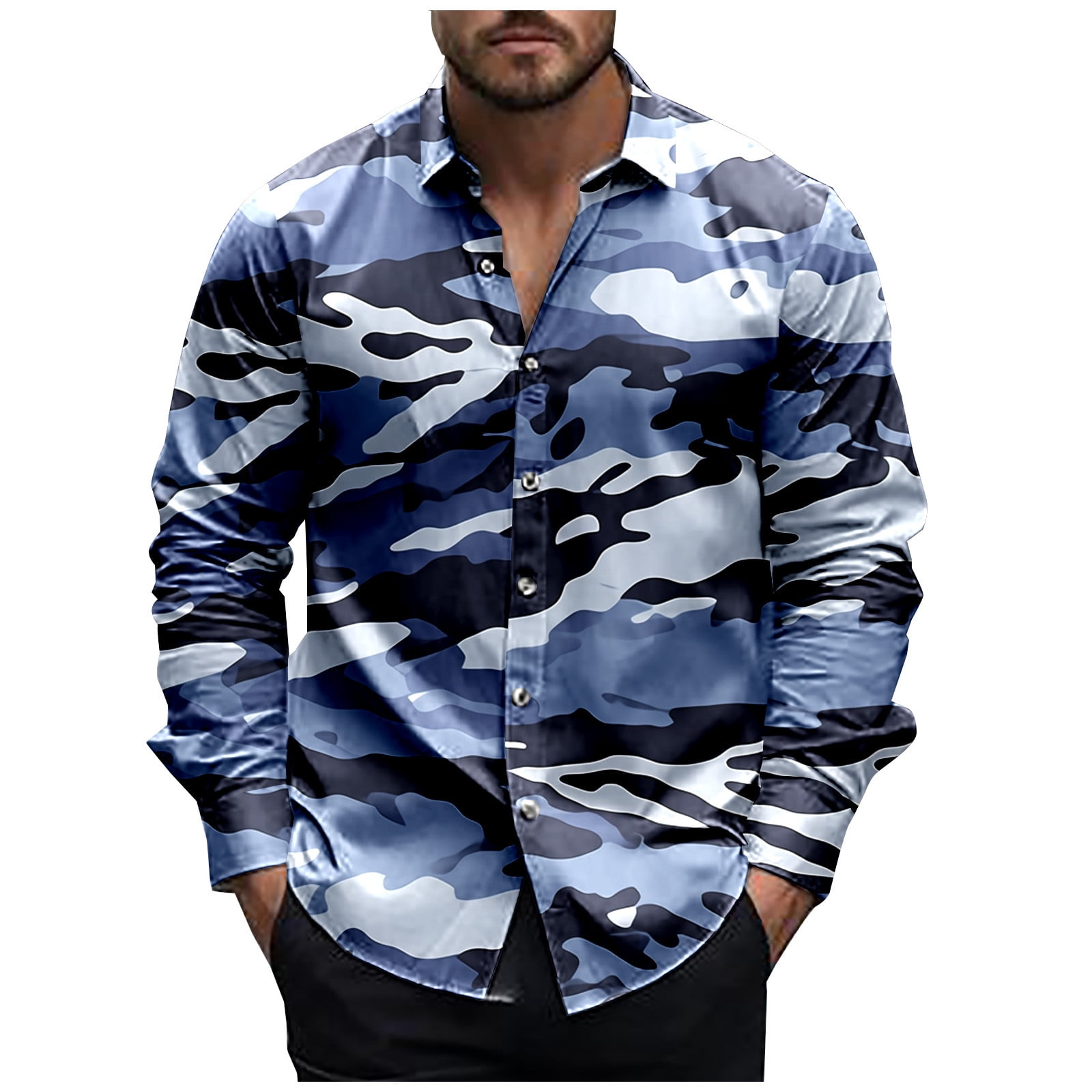 blue camo dress shirt Blue Camo Shirt For Men | T-Shirts main image 1