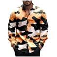 thumbnail image 1 of Wyobmus Mens Button Down Shirt Camo Print Stretch Dress Shirt Long Sleeve Turndown Collar Casual Blouse Shirt E-Camouflage, 1 of 5