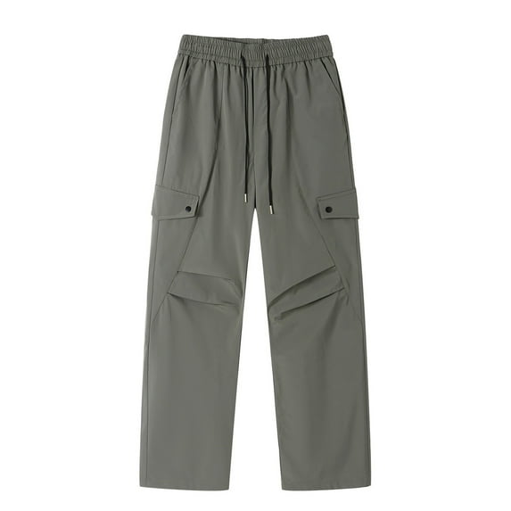Wyobmus Mens Cargo Pants Spring And Winter Outdoor Work Pants Quick Dry Drawstring Track Pants Fishing Camping Traveling Hiking,M-5XL A-Green