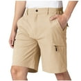 thumbnail image 1 of Wyobmus Mens Cargo Shorts with Zipper Pockets Loose Lightweight Water Resistant Hiking Shorts Quick Dry High Waist Fishing Shorts S-3X Khaki, 1 of 8