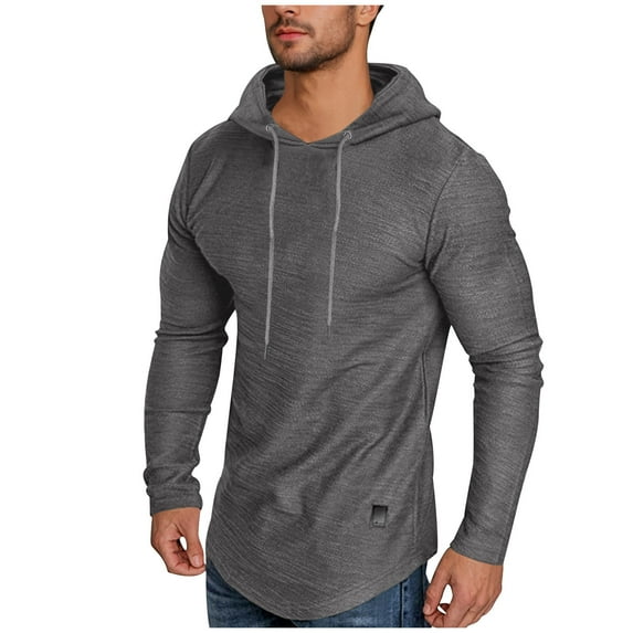 Wyobmus Mens Casual Athletic Hoodies Sport Sweatshirt Solid Color Pullover Long Sleeve Active Hooded T-Shirt Tops Green