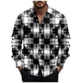 thumbnail image 1 of Wyobmus Mens Casual Button Down Shirts Wrinkle Free Stretch Dress Shirs Long Sleeve Turndown Collar Plaid Business Shirts N-Black, 1 of 5