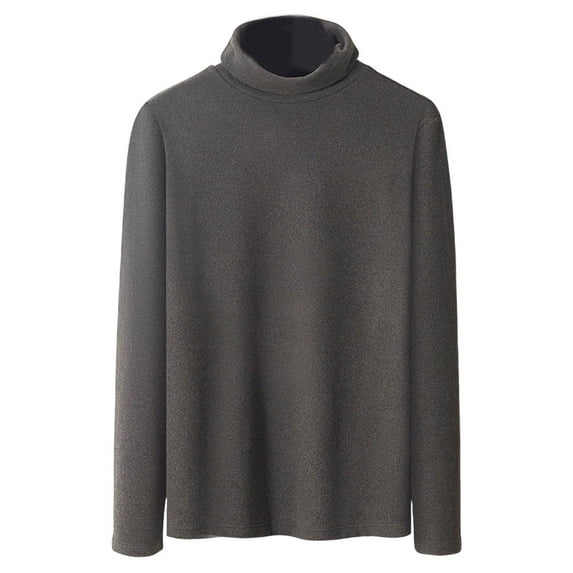 Wyobmus Mens Warm Knitted Sweater Casual Mock Neck Sweaters Lightweight Long Sleeve Basic Tops Fall Winter Fashion Undershirt M-5XL Dark Gray
