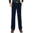 thumbnail image 1 of Wyobmus Mens Classic Fit Stretch Corduroy Pant Solid Color Straight Fit Casual Flat-Front Chino Pants Blue, 1 of 7