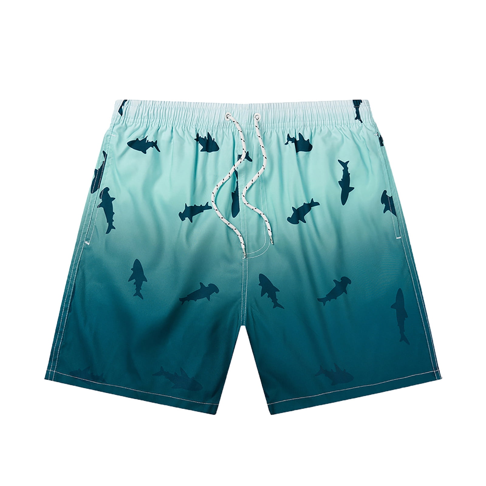 Wyobmus Mens Comfort Hawaiian Shorts Gradient Color 4-Way
