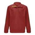 thumbnail image 1 of Wyobmus Mens Corduroy Sweatshirts Casual Vintage Stand Collar Long Sleeve Button Pullover Tops Workout Sweatshirt B-Burgundy, 1 of 4