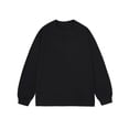 thumbnail image 1 of Wyobmus Mens Cotton Crewneck Tshirt Loose Fit Ribbed Pullover Solid Long Sleeve Closed Cuff Sweatshirts Black, 1 of 5