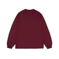 thumbnail image 1 of Wyobmus Mens Cotton Crewneck Tshirt Loose Fit Ribbed Pullover Solid Long Sleeve Closed Cuff Sweatshirts Burgundy, 1 of 4
