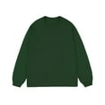 thumbnail image 1 of Wyobmus Mens Cotton Crewneck Tshirt Loose Fit Ribbed Pullover Solid Long Sleeve Closed Cuff Sweatshirts Green, 1 of 5