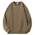 thumbnail image 1 of Wyobmus Mens Cotton Sweatshirt Loose Fit Fleece Warm Pullover Long Sleeve Crew Neck Sweatshirt M-5XL B-Khaki, 1 of 2