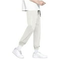 thumbnail image 1 of Wyobmus Mens Drawstring Jogger Pants Elastic Waist Athletic Lounge Pants Loose Closed Bottom Casual Jersey Pants Size S-2XL A-Khaki, 1 of 5