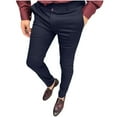 thumbnail image 1 of Wyobmus Mens Dress Pants Summer Quick Dry Stretch Casual Tapered Slacks Thin Work Business Trousers With Pockets C-Navy, 1 of 6
