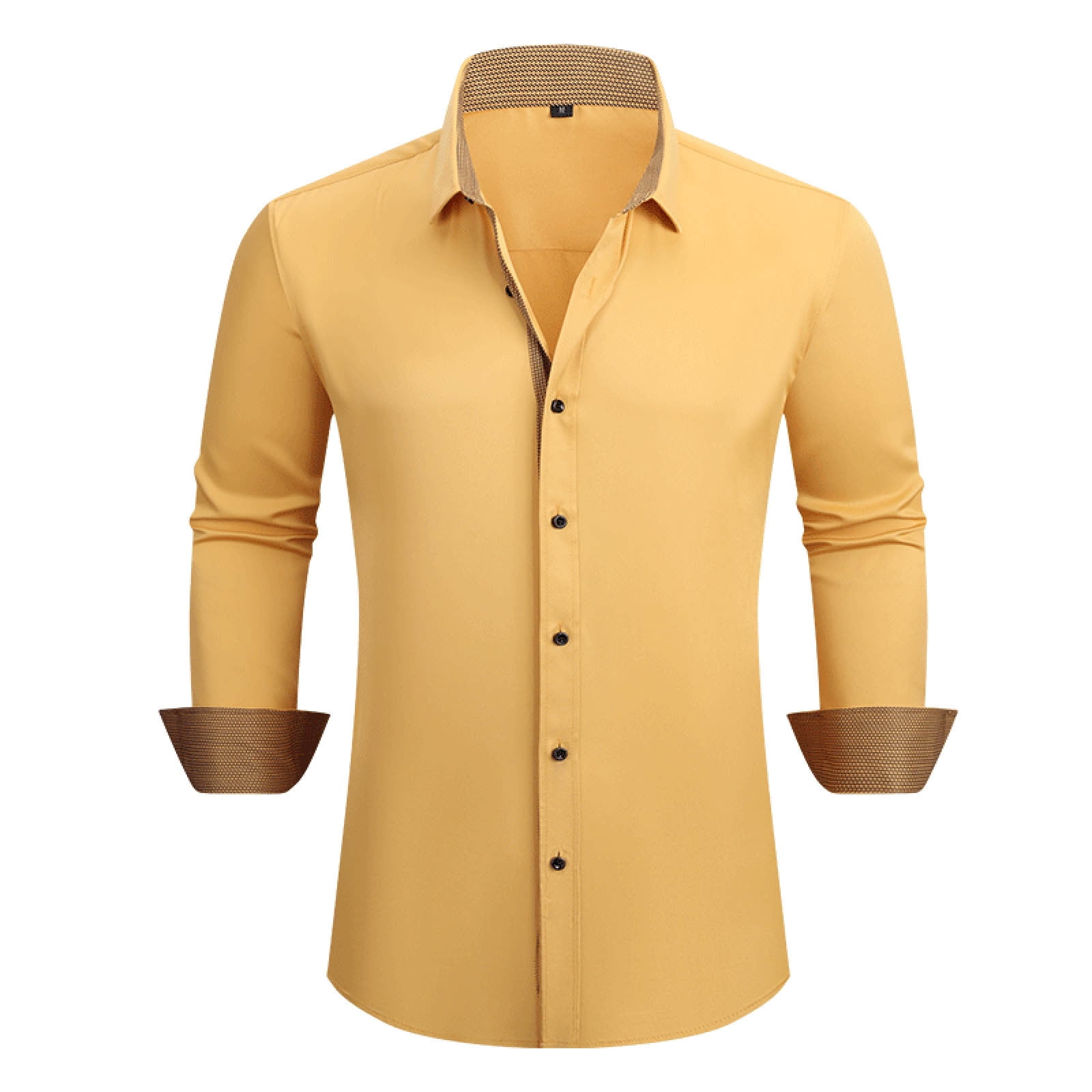 slim fit dress slacks Men's Yellow Slim Fit Party Wear Solid Shirt – TIGC