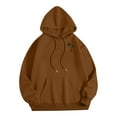 thumbnail image 1 of Wyobmus Mens Fashion Long Sleeve Hoodies Hooded Collar Drawstring Athletic Pullover Coconut Tree Pattern Hooded Sweatshirts Brown, 1 of 4