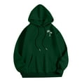 thumbnail image 1 of Wyobmus Mens Fashion Long Sleeve Hoodies Hooded Collar Drawstring Athletic Pullover Coconut Tree Pattern Hooded Sweatshirts Green, 1 of 4