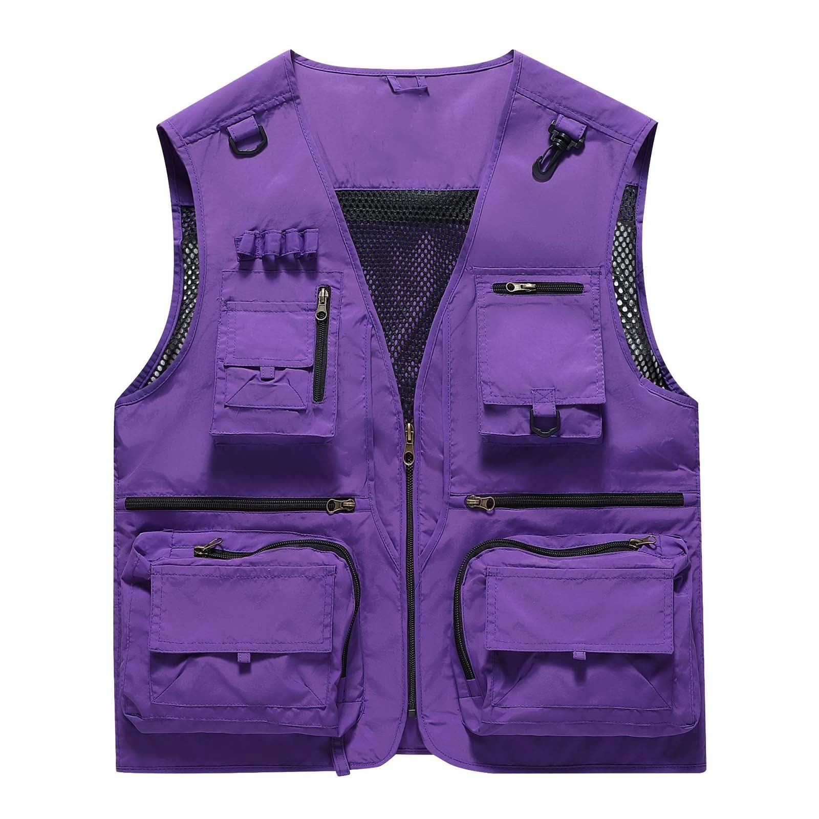 Wyobmus Mens Fishing Hunting Vest Lightweight Outdoor Full Zip Travel ...