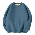 thumbnail image 1 of Wyobmus Mens Fleece Crewneck Sweatshirts Relaxed Fit Plain Sport Pullover Sweatshirt Long Sleeve Solid Tops Sweatshirt M-5XL Blue, 1 of 4