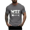 thumbnail image 1 of Wyobmus Mens Graphic Shirts Summer Round Neck Pullover Short Sleeves Casual Printing Tops Size M-4XL Gray, 1 of 5