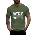 thumbnail image 1 of Wyobmus Mens Graphic Shirts Summer Round Neck Pullover Short Sleeves Casual Printing Tops Size M-4XL Olive Green, 1 of 5