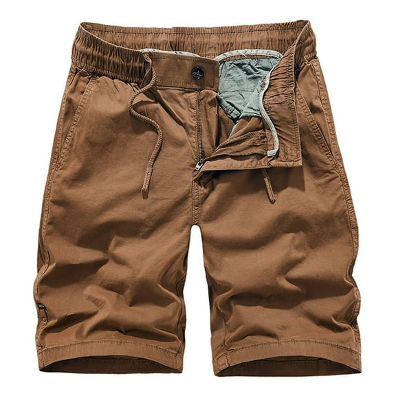 Wyobmus Mens Hiking Shorts Casual Outdoor 4-Way Stretchy Cargo Shorts Lightweight Summer Breathable Fishing Short With Multi Pockets Coffee