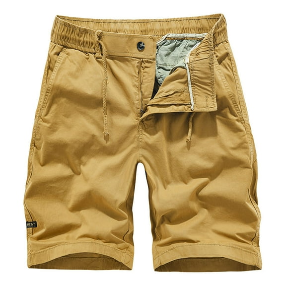 Wyobmus Mens Hiking Shorts Casual Outdoor 4-Way Stretchy Cargo Shorts Lightweight Summer Breathable Fishing Short With Multi Pockets Yellow