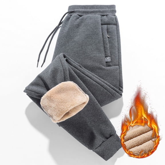 Wyobmus Mens Joggers with Zipper Pocket Fleece Sweatpants Drawstring Waist Active Athletic Workout Jogger L-8XL Gray