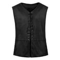 thumbnail image 1 of Wyobmus Mens Lace-Up Tank Tops Retro Sleeveless V Neck Tank Shirt Steampunk Tunic Waistcoat S-2X Black, 1 of 4