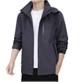 thumbnail image 1 of Wyobmus Mens Lightweight Hooded Waterproof Rain Jacket Loose Breathable Raincoat Shell for Outdoor Mountain Hiking Dark Gray, 1 of 1