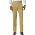 thumbnail image 1 of Wyobums Mens Linen Blend Dress Pants Elastic Waist Lightweight Flat Front Work Pants Straight-Legs Loose Fit Summer Casual Trousers A-Brown, 1 of 8