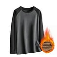 thumbnail image 1 of Wyobmus Mens Long Sleeve Thermal T-Shirt Casual Solid Spliced Long Sleeves High Elasticity Round Neck Tops Dark Gray, 1 of 8