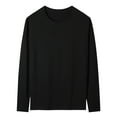 thumbnail image 1 of Wyobmus Mens Long Sleeve Thermal Tops Crewneck Base Layer Fitted Underwear Tops Solid Color Stretchy Tee Shirts Black, 1 of 4