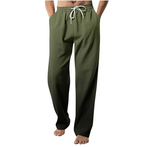 Wyobmus Mens Loose Fit Sweatpants Drawstring Elastic Waist Gradient Color Casual Open Bottom Sweat Pants Olive Green