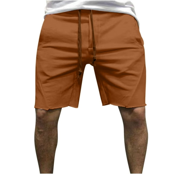 Wyobmus Mens Loose Shorts Lightweight Straight Leg Beach Short Casual Comfortable Sports Pants Brown