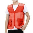 thumbnail image 1 of Wyobmus Mens Mesh Vest Casual Lightweight Outdoor Work Vest Fish Photo Cargo Hiking Travel Vest M-4X Orange, 1 of 8