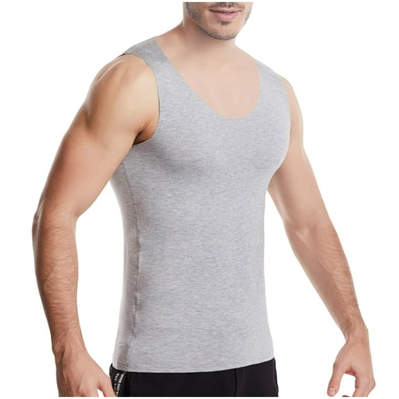 Wyobmus Mens Muscle Tank Tops Sleeveless V Neck T Shirts Soft Modal Cotton Casual Workout Bodybuilding Shirt A-Gray