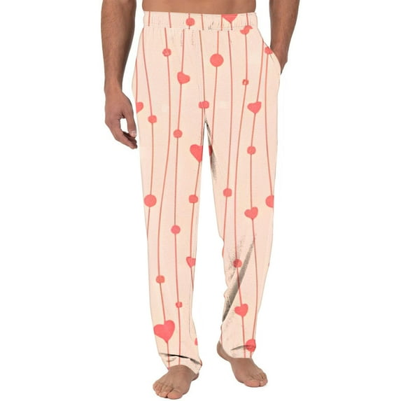 Wyobmus Mens Pajama Pants Lightweight Valentine'S Day Print Pajama Pants Loungewear Sleepwear Straight Leg Pants With Pocket Drawstring S-Multicolor
