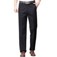 thumbnail image 1 of Wyobums Mens Plus Size Dress Pants Comfy Stretch Wrinkle Free Business formal Pants Flat Front Straight Fit Chino Pant B-Black, 1 of 7