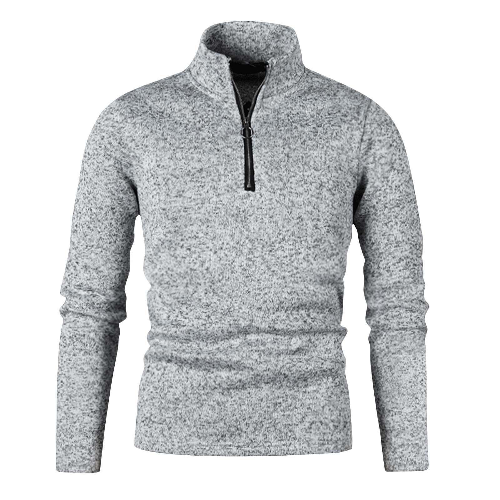 Wyobmus Mens Quarter Zip Sweatshirts Long Sleeve Pullover 1/4 Zip Up ...