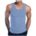 thumbnail image 1 of Wyobmus Mens Racerback Tank Tops Solid Color Workout A-Shirt Tanks Casual Loose Fit Sleeveless Gym Fitness Shirts M-3X Light Blue, 1 of 6
