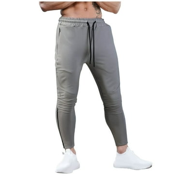 Wyobmus Mens Regular Fit Sweatpants Active Athletic Workout Solid Joggers With Drawstring Gray