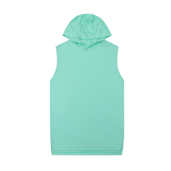 Wyobmus Mens Sleeveless Hooded Tank Tops Casual Workout T-Shirts Breathable Fitness Training Muscle Tees Lightweight Summer Shirt M-3X Mint Green
