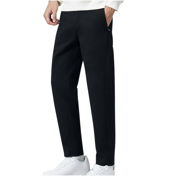 Wyobmus Mens Soft Casual Pants Elastic Waist Drawstring Lightweight Pants Loose Fit Summer Beach Yoga Trousers A-Black