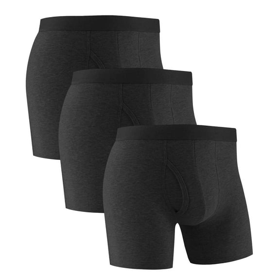 Wyobmus Mens Soft Cozy Solid Color Breathable Extended Size Front Open Briefs,3/4/6/8 Pack With Size S-2XL A-Black